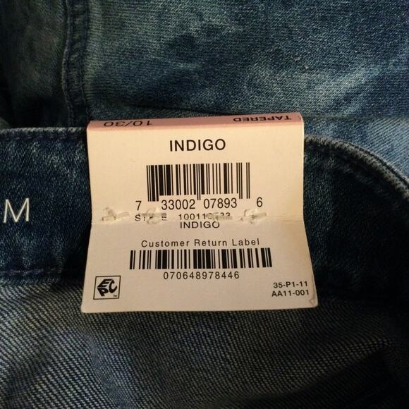 NEW INC Tapered High Rise Ankle Jean acid wash Blue 10 - Picture 4 of 6